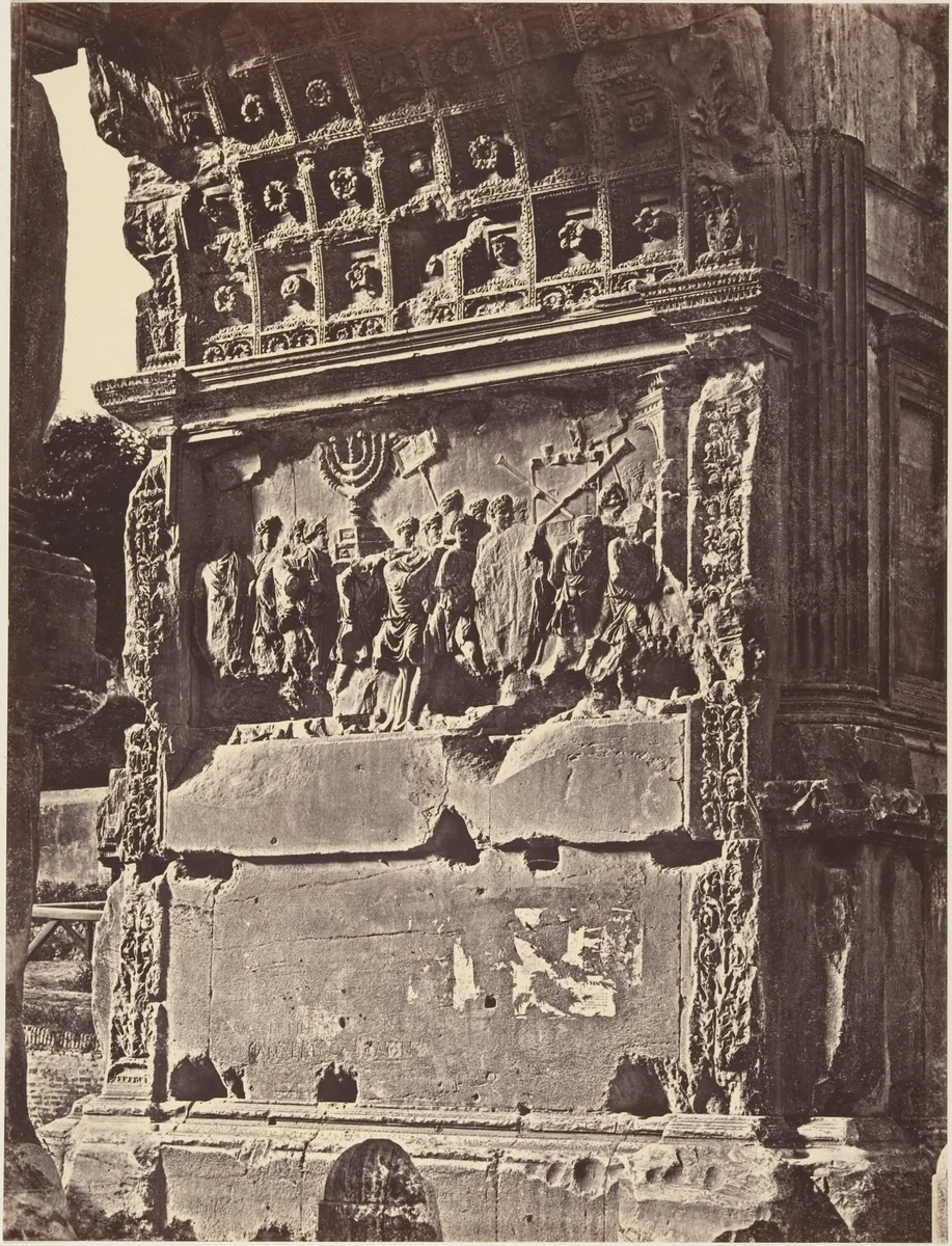 Bassorilievo dell'arco di Tito by Eugène Constant, photograph, 1848-1852