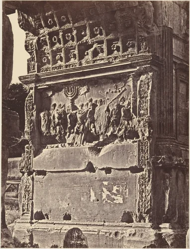 Bassorilievo dell'arco di Tito by Eugène Constant, photograph, 1848-1852