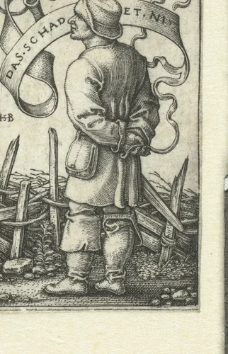 Boer kijkt naar het weer by Unknown, print, 1542