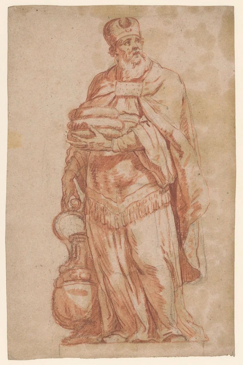 Aäron met de toonbroden by anonymous, drawing, 1650-1700