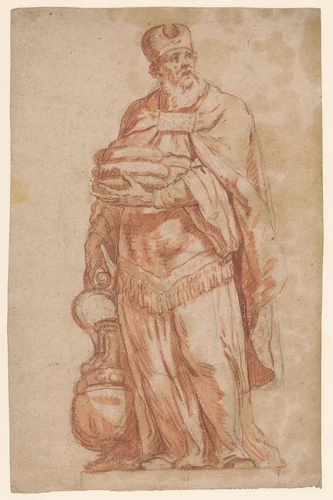 Aäron met de toonbroden by anonymous, drawing, 1650-1700