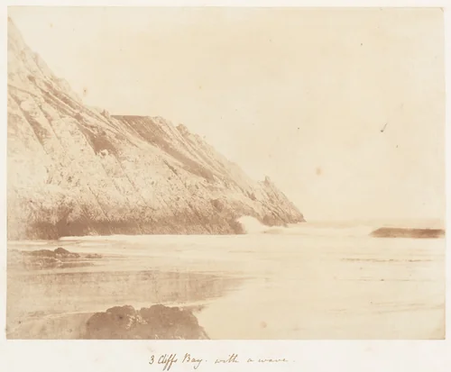 3 Cliffs Bay with a Wave by John Dillwyn Llewelyn, photograph, 1853-1856