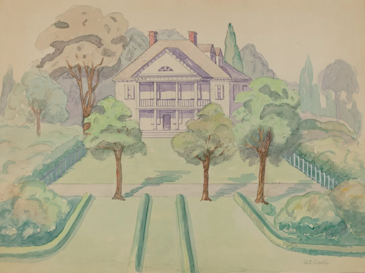 The Bowery House by Gladys Cook, index of american design, 1935-1942