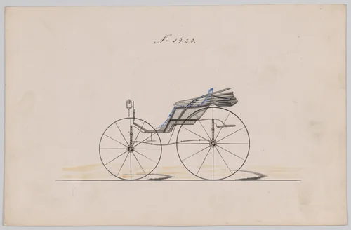 Design for Pony Phaeton, no. 3423 by Brewster & Co., drawing, 1878