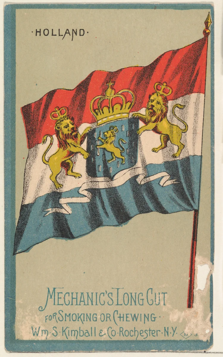Holland, from the National Flags series (N195) issued by Wm. S. Kimball & Co. by William S. Kimball & Company, print, 1891