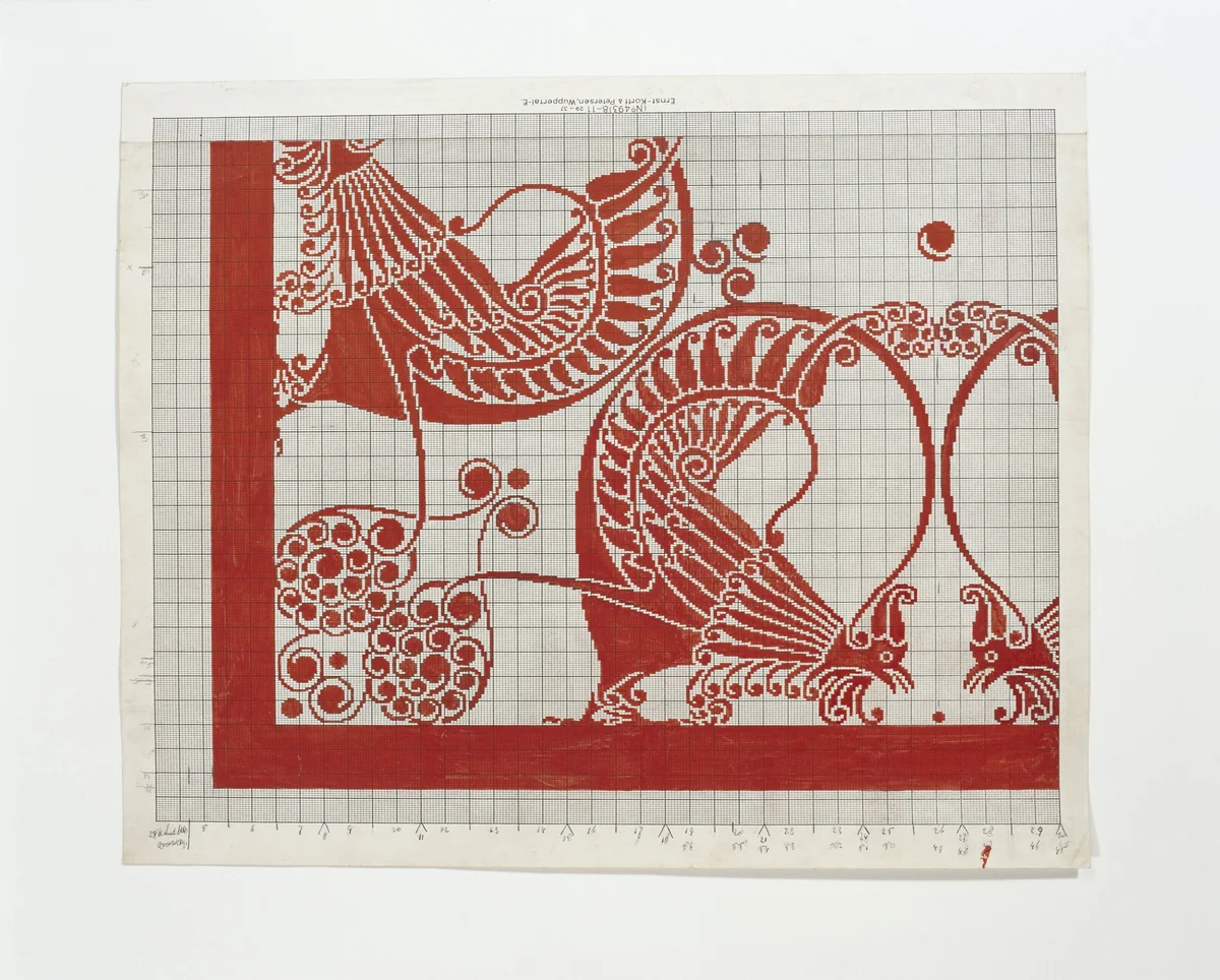 Patroontekening voor een damasten servet met dessin "Haantjes". by Chris Lebeau, drawing, 1906