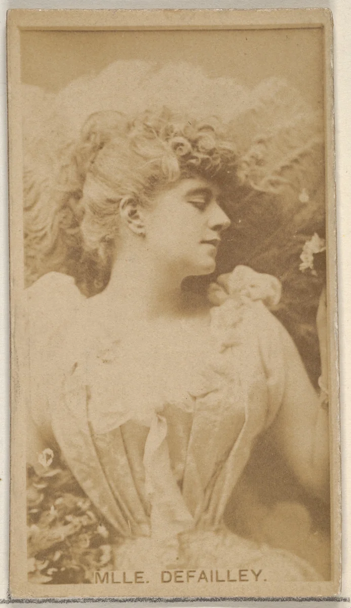 Mlle. Defailley, from the Actors and Actresses series (N45, Type 8) for Virginia Brights Cigarettes by Allen & Ginter, photograph, 1885-1891