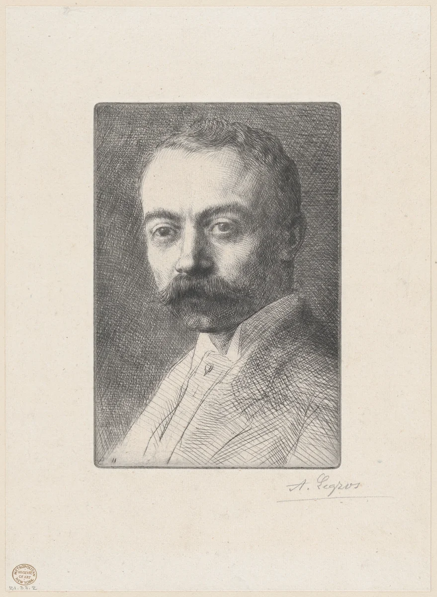 Portrait of Edward D. Adams from a Trial Plate by Alphonse Legros, print, 1892