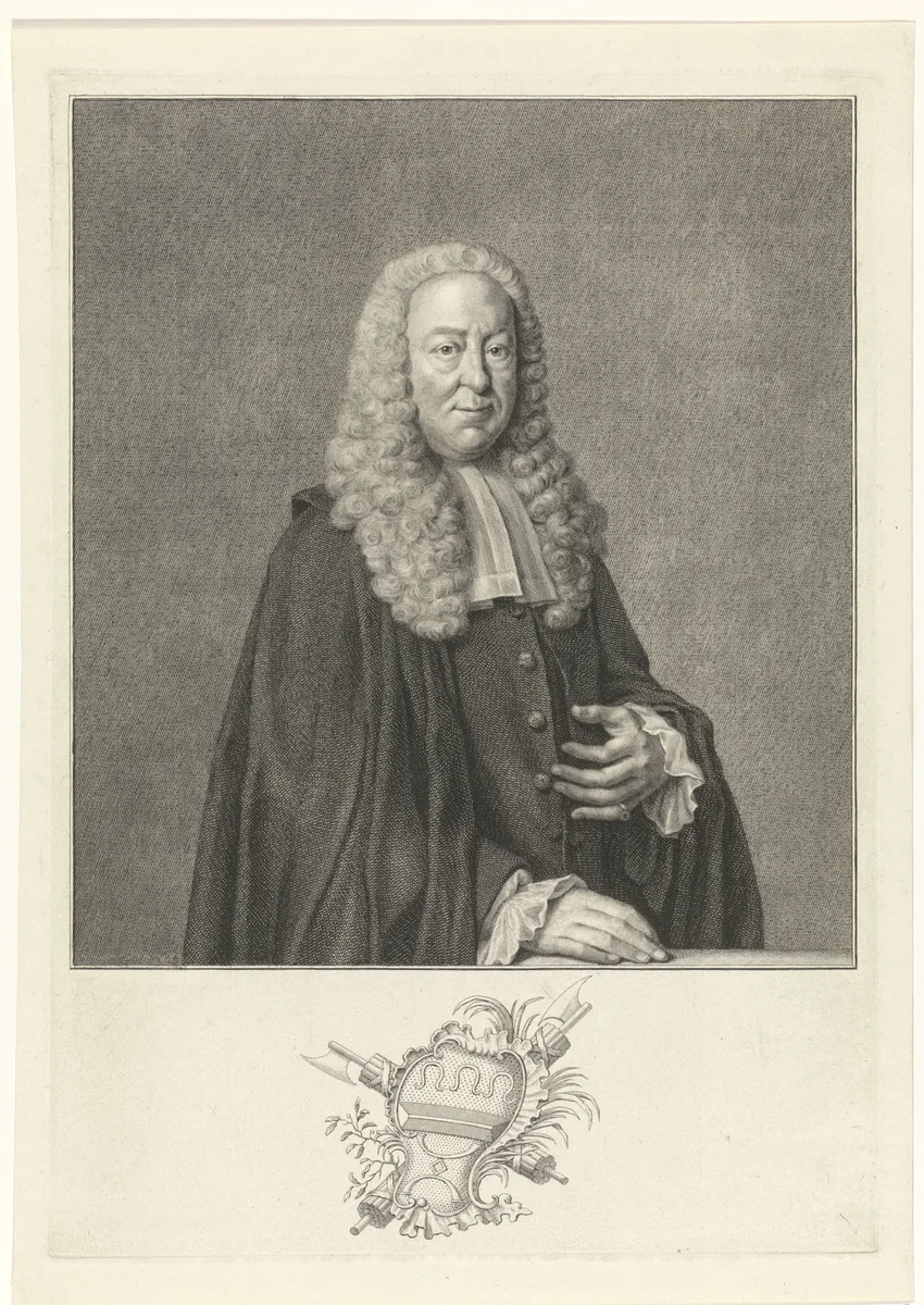 Portret van Jan Baptista Slicher by Jacob Houbraken, print, 1760-1762