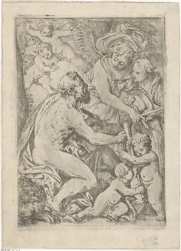 H. Hieronymus by Jan Baptist Herregouts, print, 1640-1721