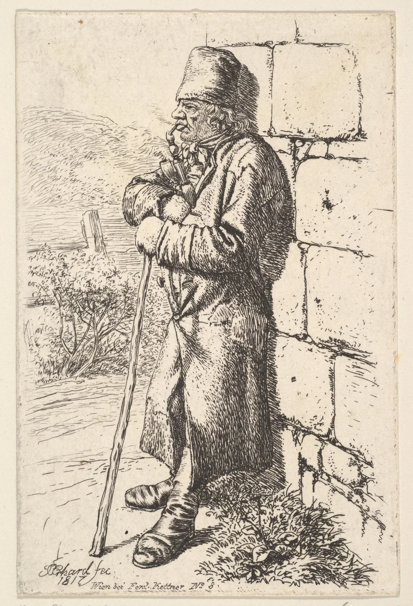The Tobacco Smoker by Johann Christoph Erhard, print, 1817