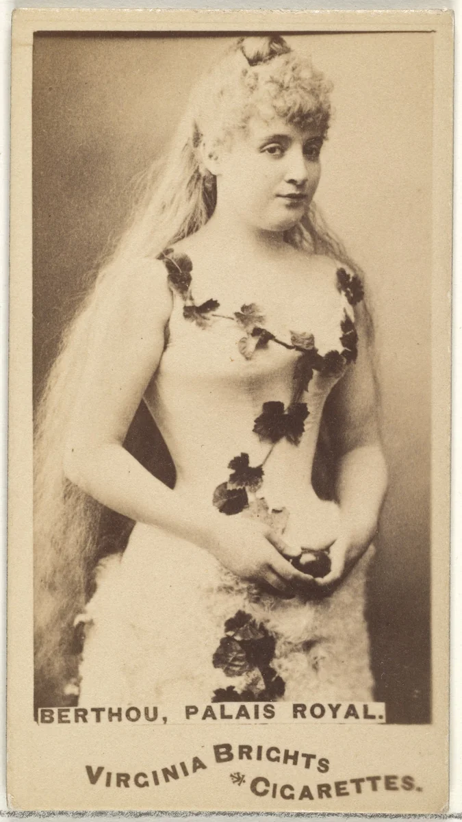 Berthou, Palais Royal, from the Actors and Actresses series (N45, Type 1) for Virginia Brights Cigarettes by Allen & Ginter, photograph, 1885-1891
