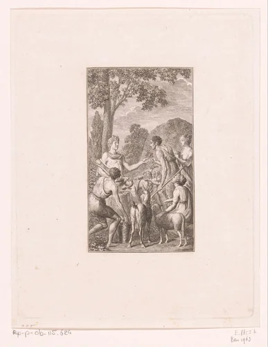Herders brengen Apollo geschenken by Daniel Nikolaus Chodowiecki, print, 1798