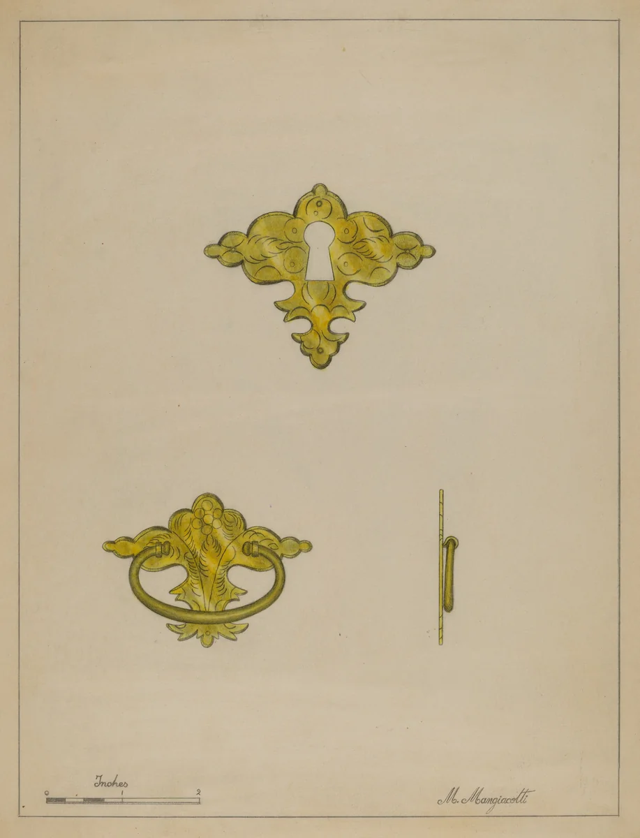 Drawer Pull by Matthew Mangiacotti, index of american design, 1936