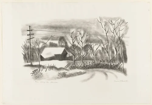 Along the Hudson by Ernest Fiene, print, 1928
