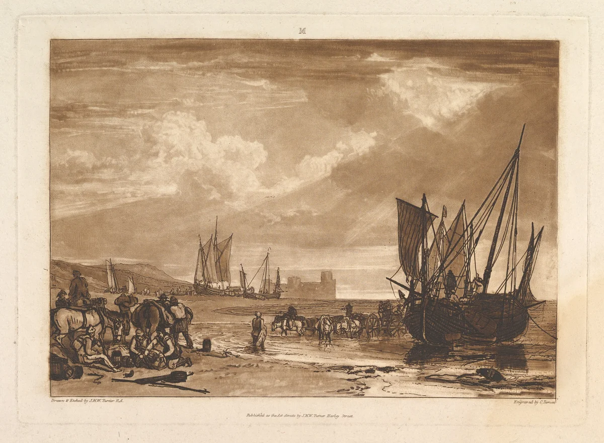 Scene on the French Coast (Liber Studiorum, part I, plate 4) by Joseph Turner, print, 1807