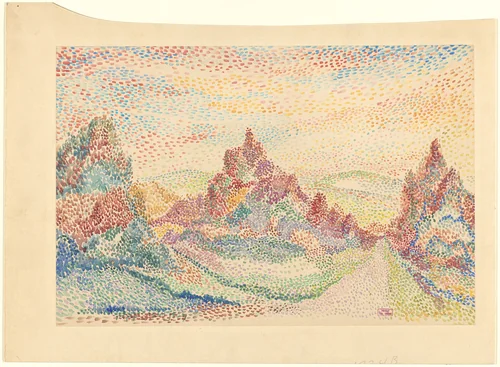 Landscape with Road by Hippolyte Petitjean, drawing, 1900