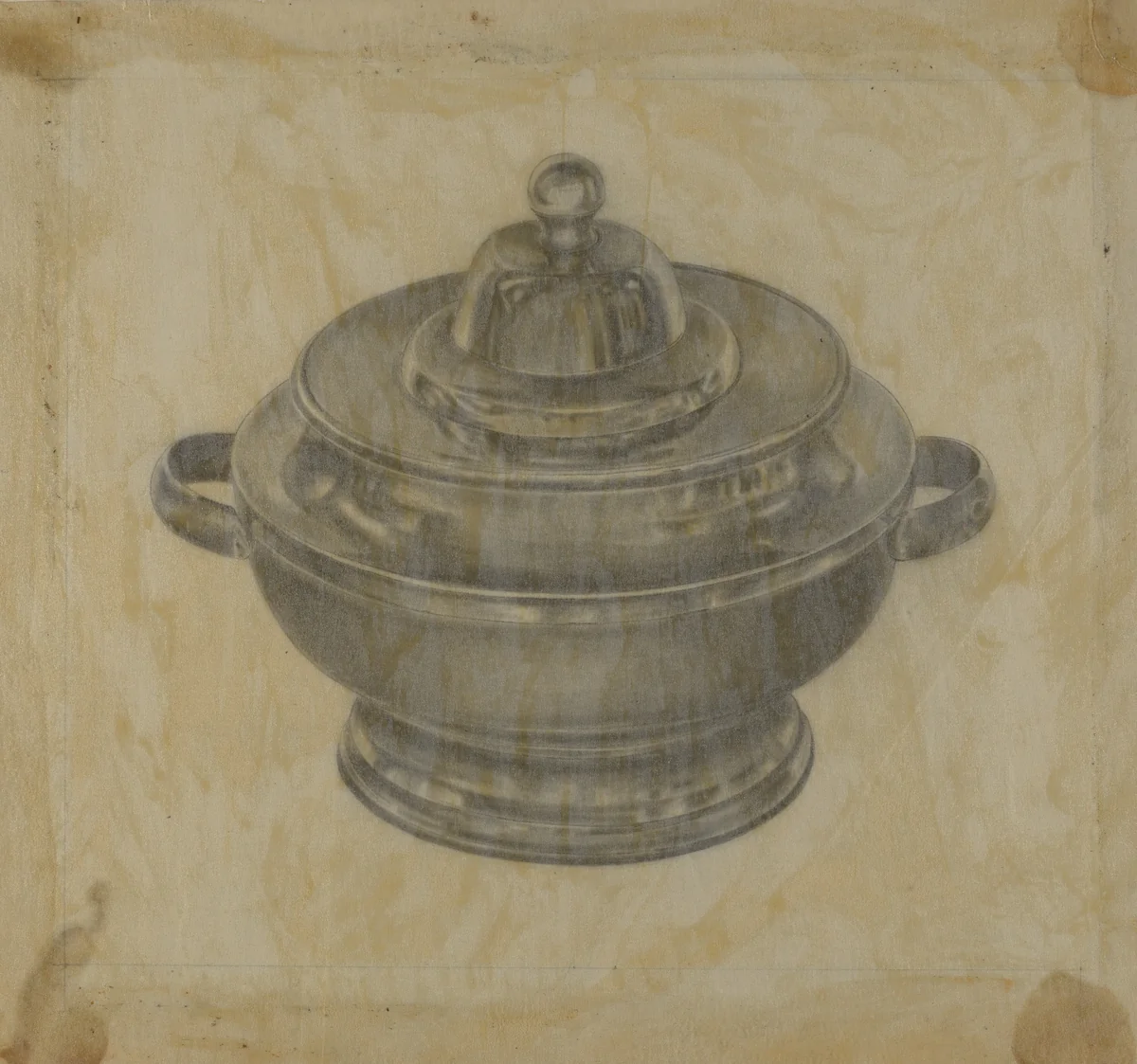 Pewter Sugar Bowl by Harry Goodman, index of american design, 1937