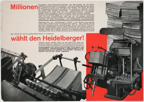 Millionen wählt den Heidelberger! by Johannes Canis, design, 1928