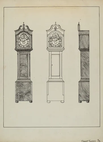 Grandfather Clock by Ernest A. Towers, Jr., index of american design, 1936