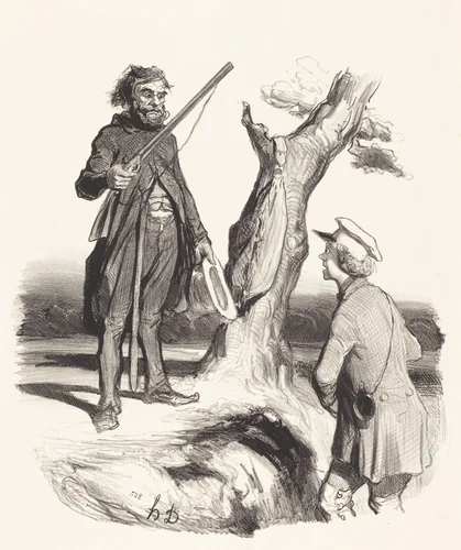 Un Pauvre père de famille qui... by Honoré Daumier, print, 1843