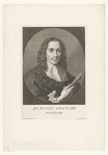 Portret van kunstenaar Antonio Franchi by Silvester Pomarede, print, 1752