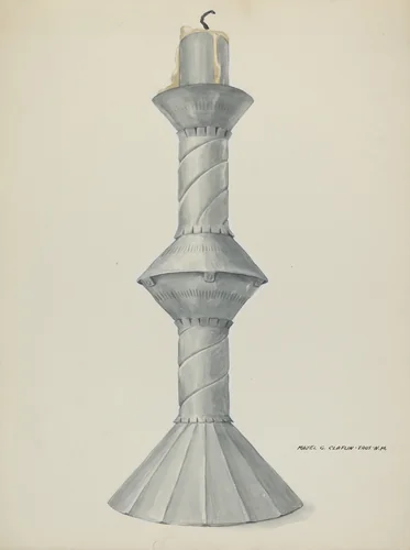 Penitente Altar Candle Stick by Majel G. Claflin, index of american design, 1937