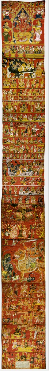 A Narrative Scroll from Andhra Pradesh by India Telangana, drawing, 1870-1880
