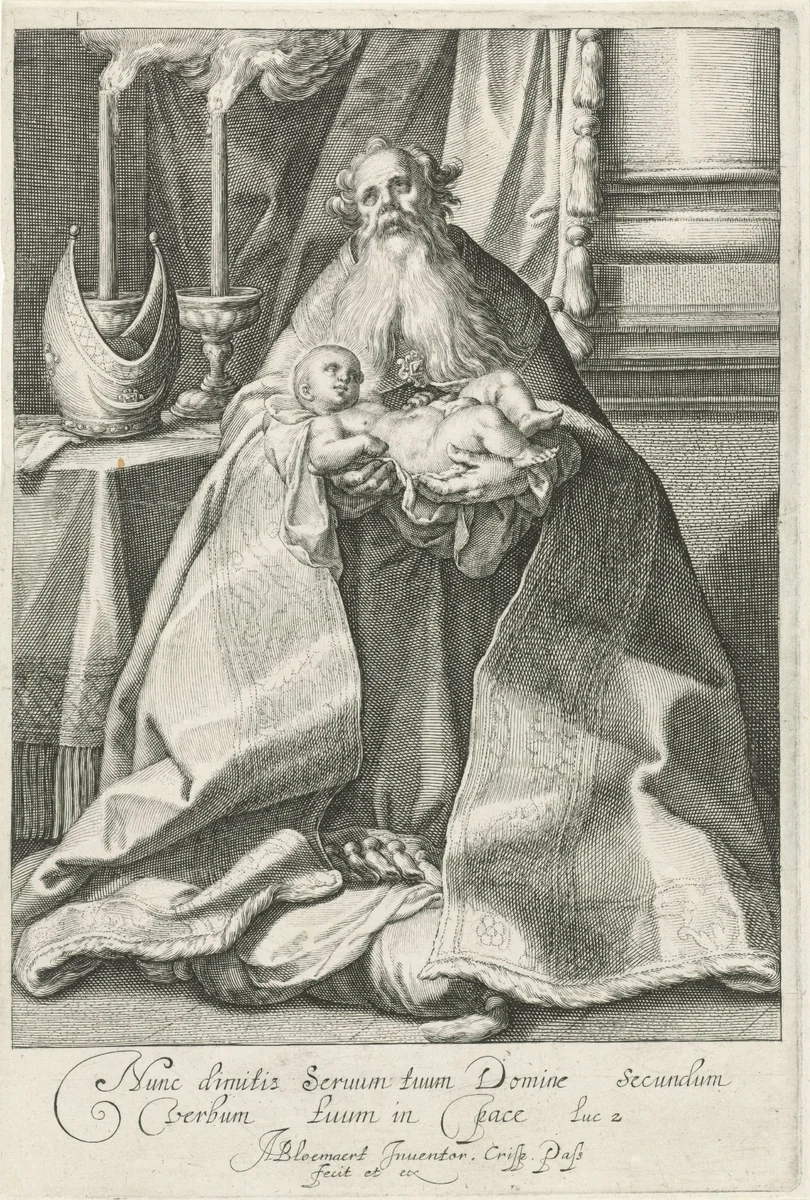 Simeon zegent het Christuskind by Unknown, print, 1574-1637