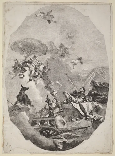 The Triumph of Mars by Lorenzo Baldissera Tiepolo, print, 1765-1770