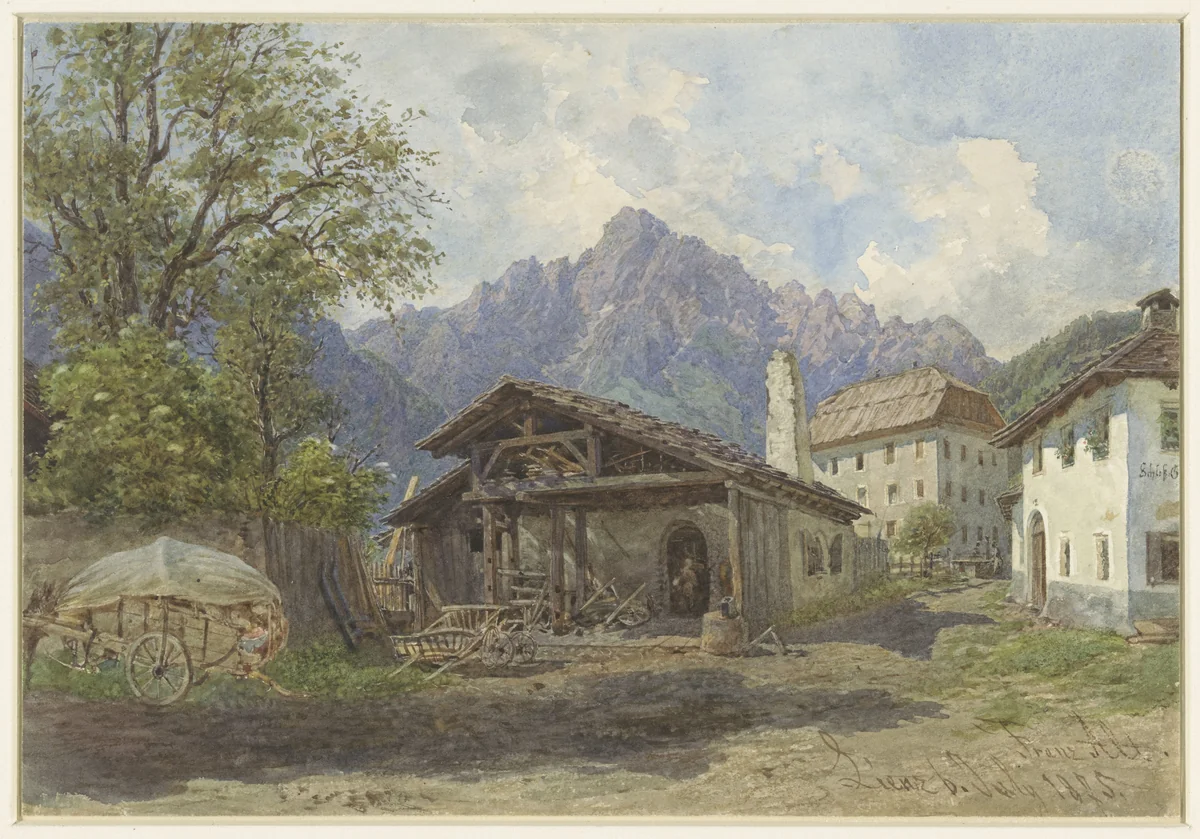 Gezicht te Lienz by Franz Alt, drawing, 1875