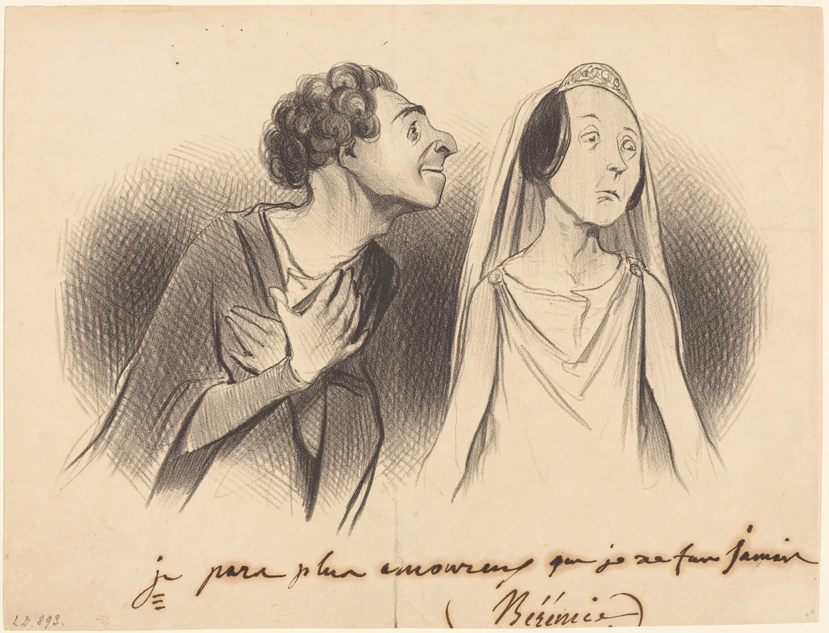 Je pars plus amoureux que... jamais... by Honoré Daumier, print, 1841