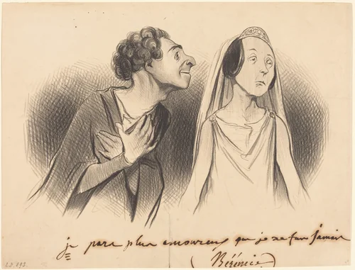 Je pars plus amoureux que... jamais... by Honoré Daumier, print, 1841