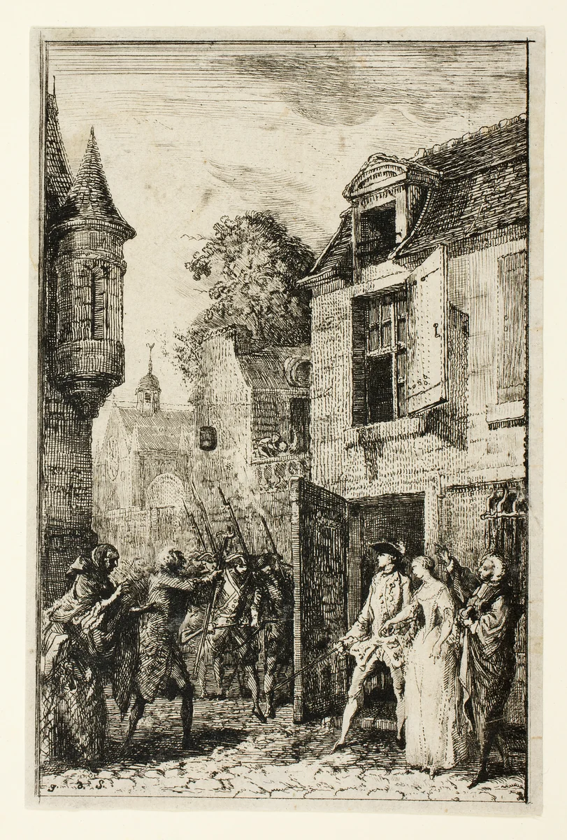 One Never Thinks About It At All by Gabriel Jacques de Saint-Aubin, print, 1761