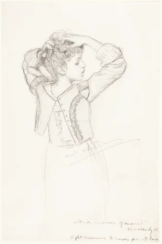 Young Girl Dressing by Laura Theresa Alma-Tadema, drawing, 1889