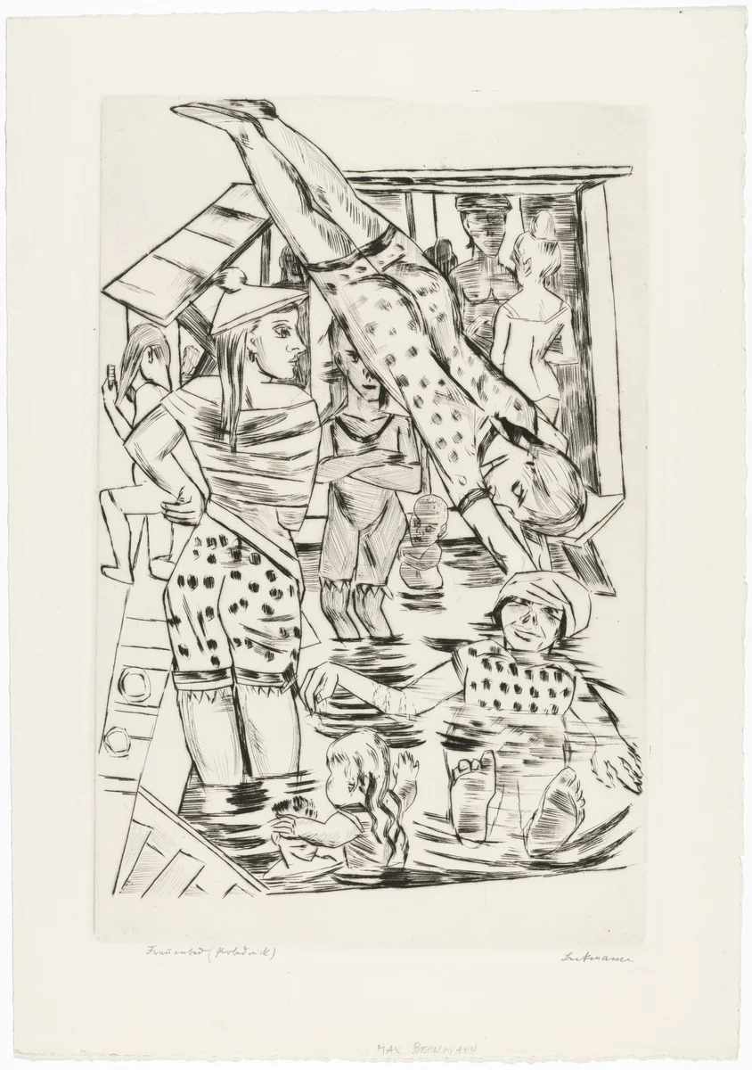 Women's Bath (Frauenbad) by Max Beckmann, print, 1922