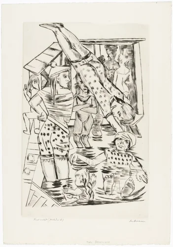 Women's Bath (Frauenbad) by Max Beckmann, print, 1922