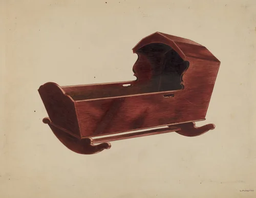 Mahogany Cradle by Louis Plogsted, index of american design, 1937