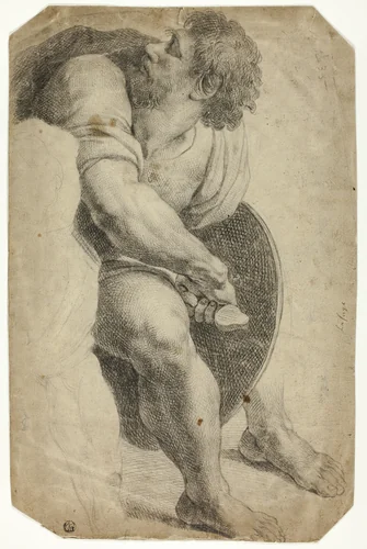 Guard Drawing His Sword by Raffaello Sanzio, drawing, 1600-1699