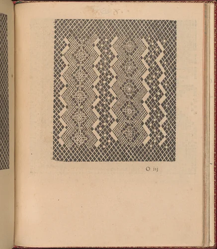 Les Singuliers et Nouveaux Portraicts... page 55 (recto) by Federico de Vinciolo, book, 1588