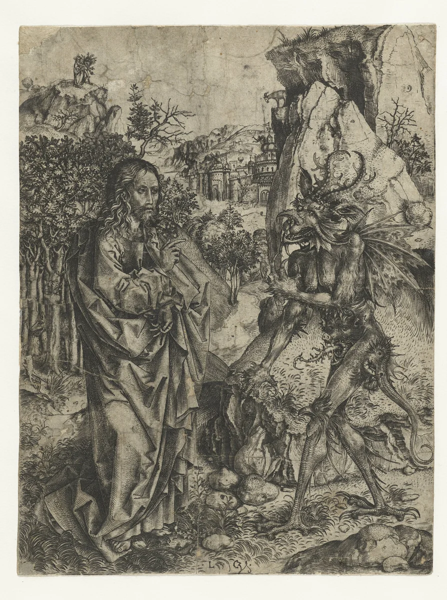 De verzoeking van Christus by Unknown, print, 1491-1500