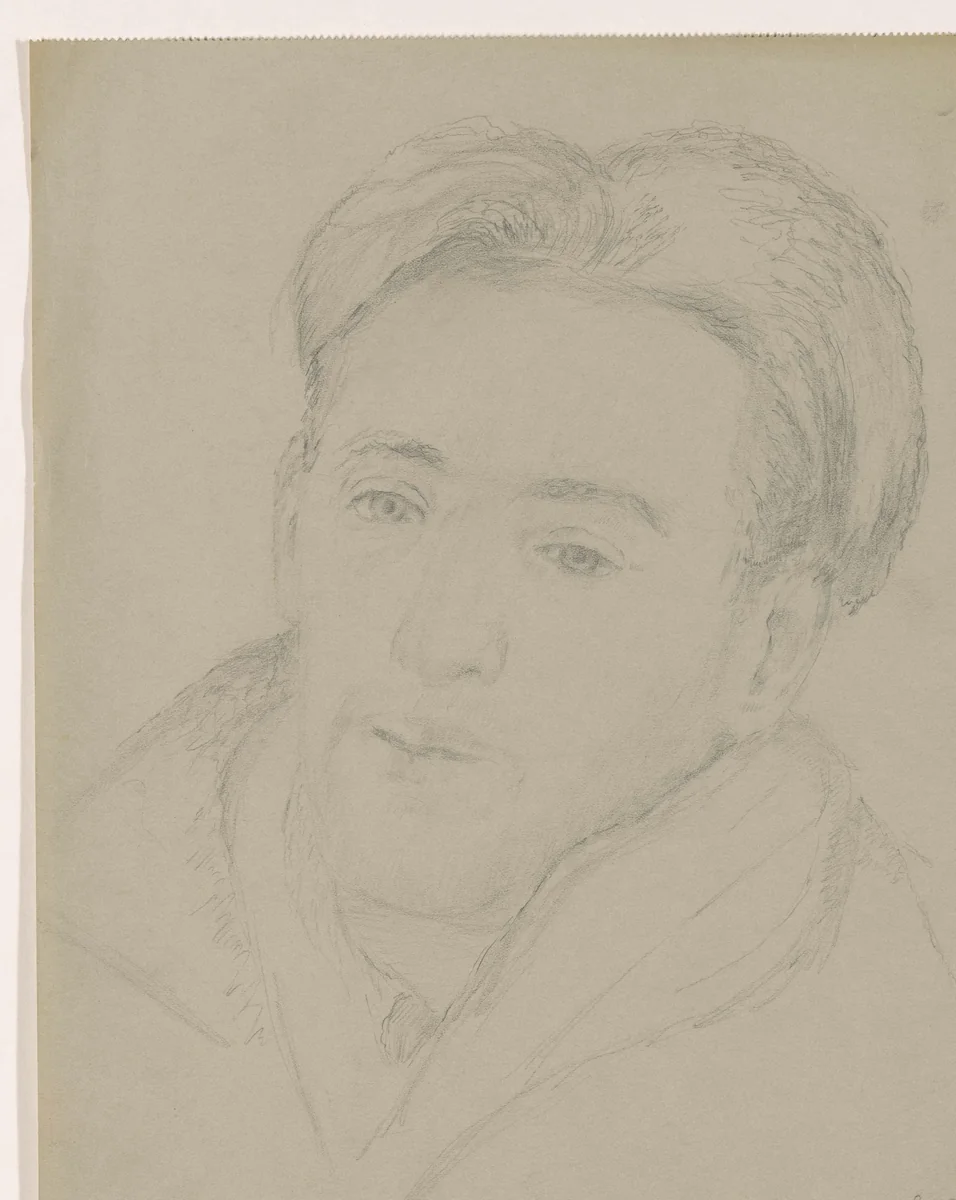 Zelfportret en face: B-1-1, 1 februari by Cor van Teeseling, drawing, 1942