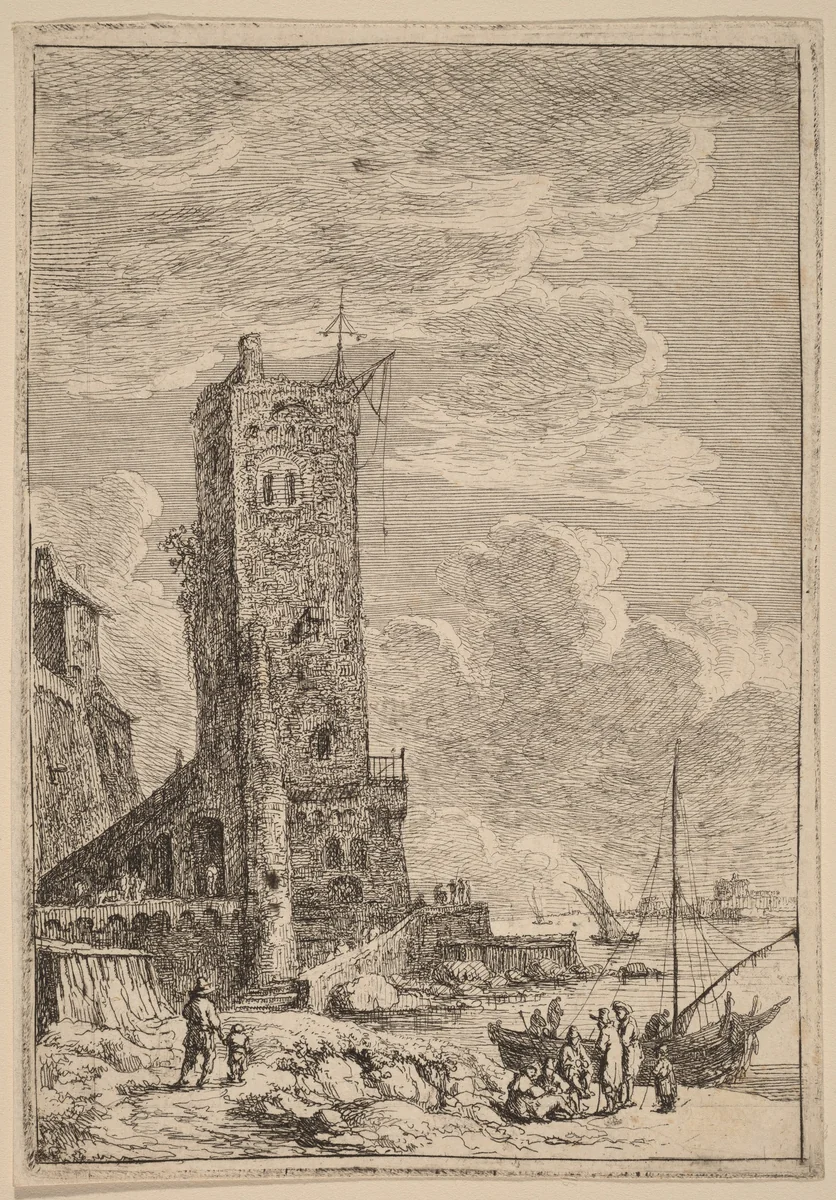 Harbor at Livorno by Franz Edmund Weirotter, print, 1764