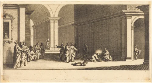 Christ Washing the Apostles' Feet by Jacques Callot, print, 1618