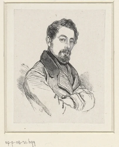 Portret van Laurent Joseph Hart by Monogrammist CR, print, 1840-1842