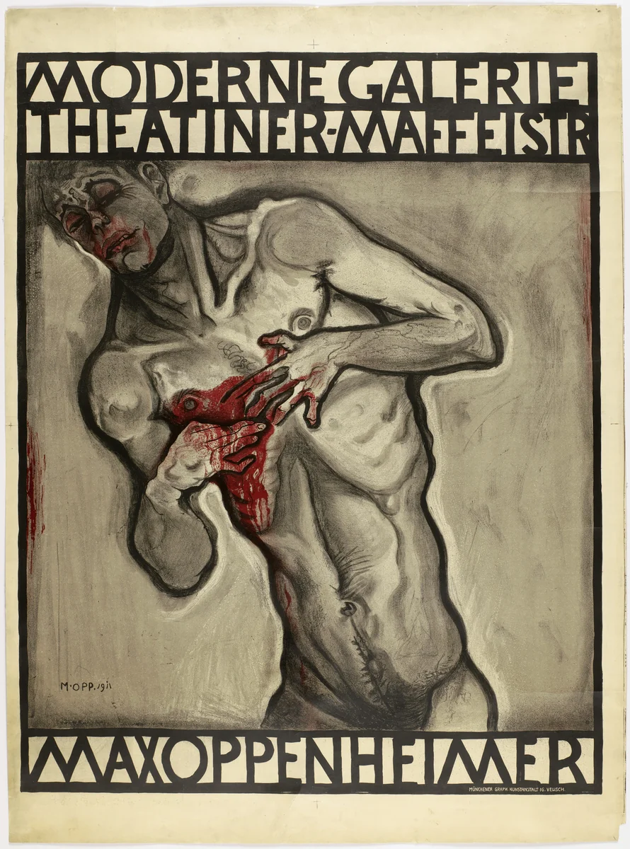 Moderne Galerie Theatiner-Maffeistr. Max Oppenheimer (Exhibition Poster) by Max Oppenheimer, design, 1911