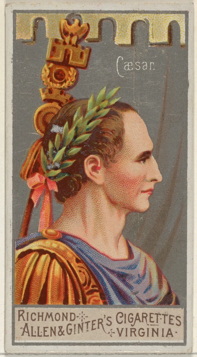 Gaius Julius Cæsar, from the Great Generals series (N15) for Allen & Ginter Cigarettes Brands by Allen & Ginter, print, 1888