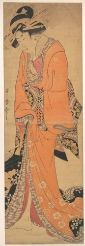 Geisha, probably a Singing Girl by Kitagawa Utamaro (喜多川歌麿), print, 1754-1806