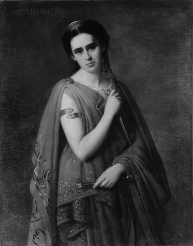 Melpomene by Joseph Fagnani, artwork, 1869