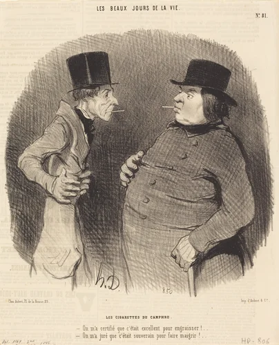 Les Cigarettes de camphre by Honoré Daumier, print, 1845